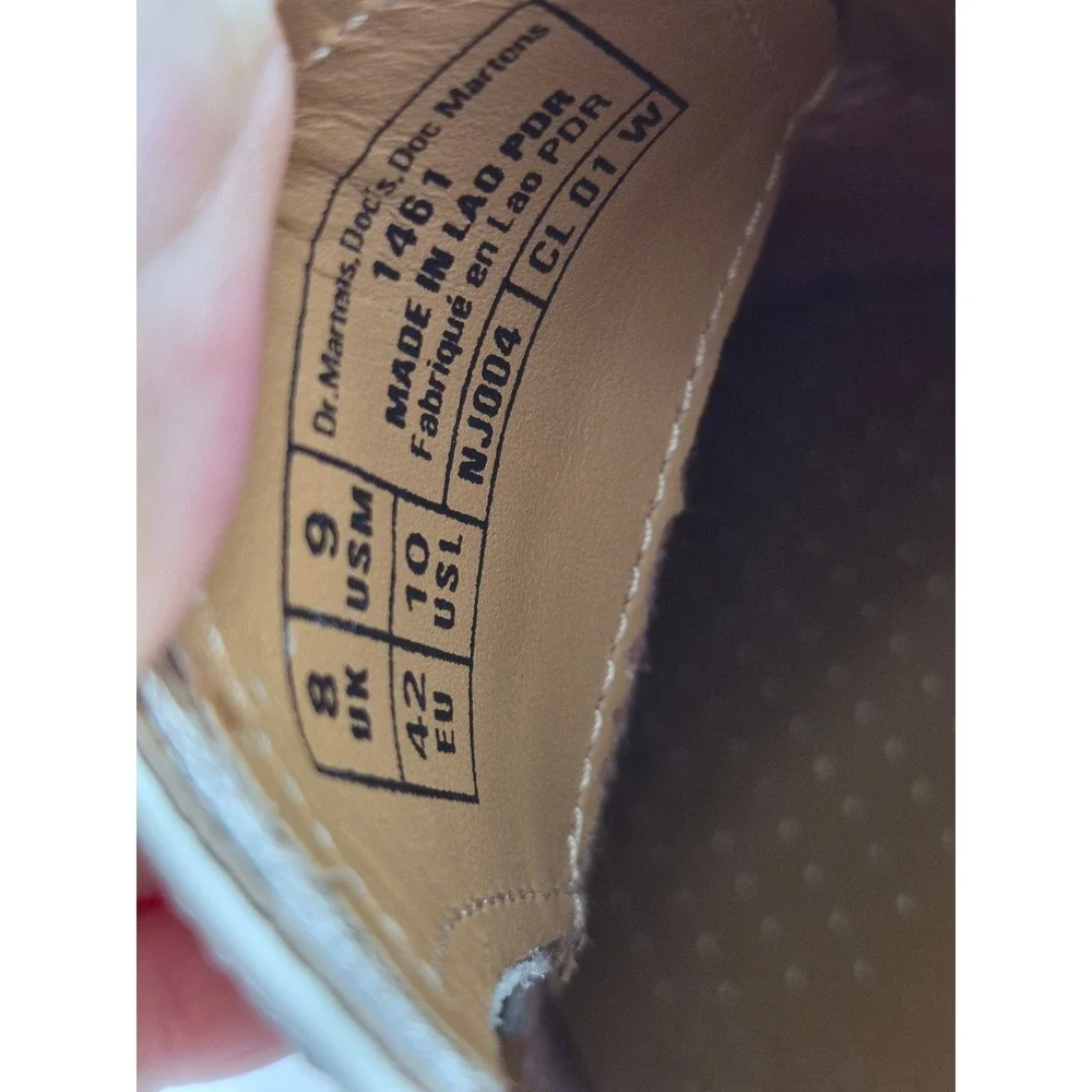 Dr. Martens 1461 White Leather 3-Eye Oxford Shoes Mens 9 Womens 10 Classic Low